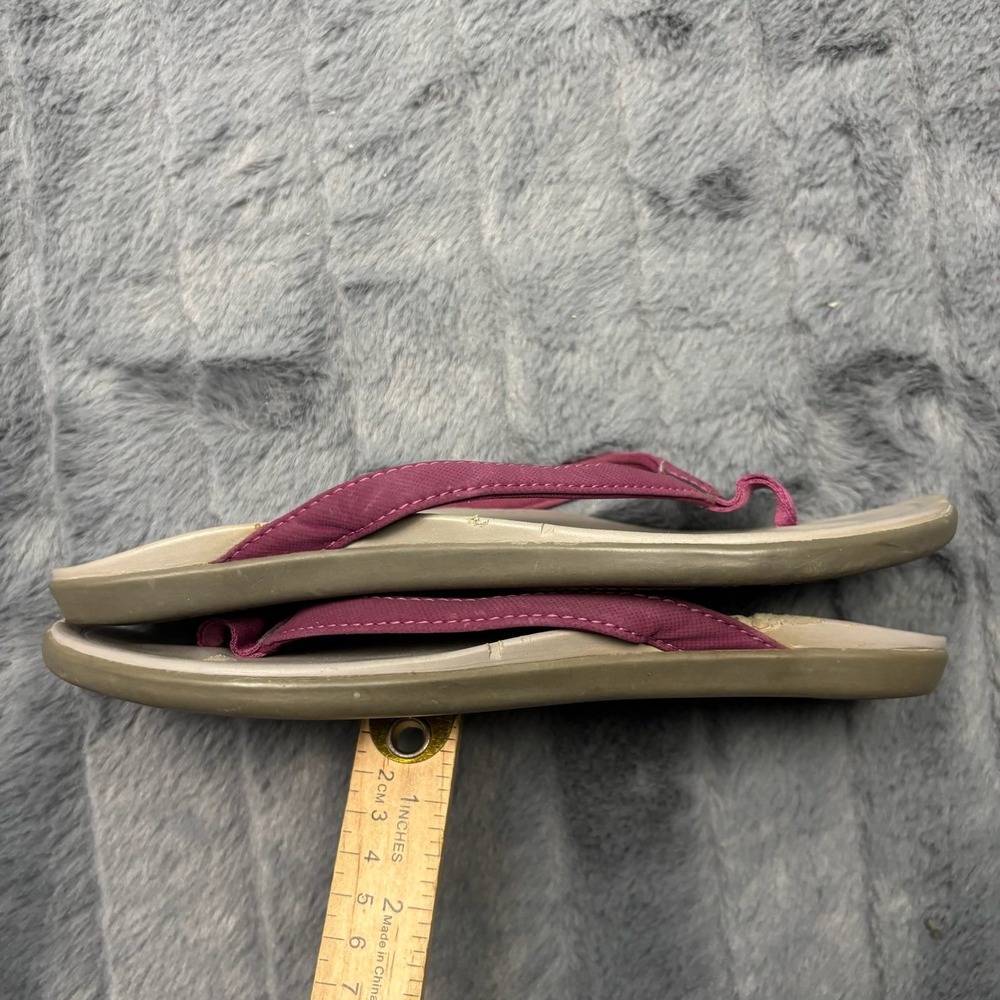 OluKai Hoopio Women 9 Sangria Purple Grey Flip Flop Sandals 20294-MP10